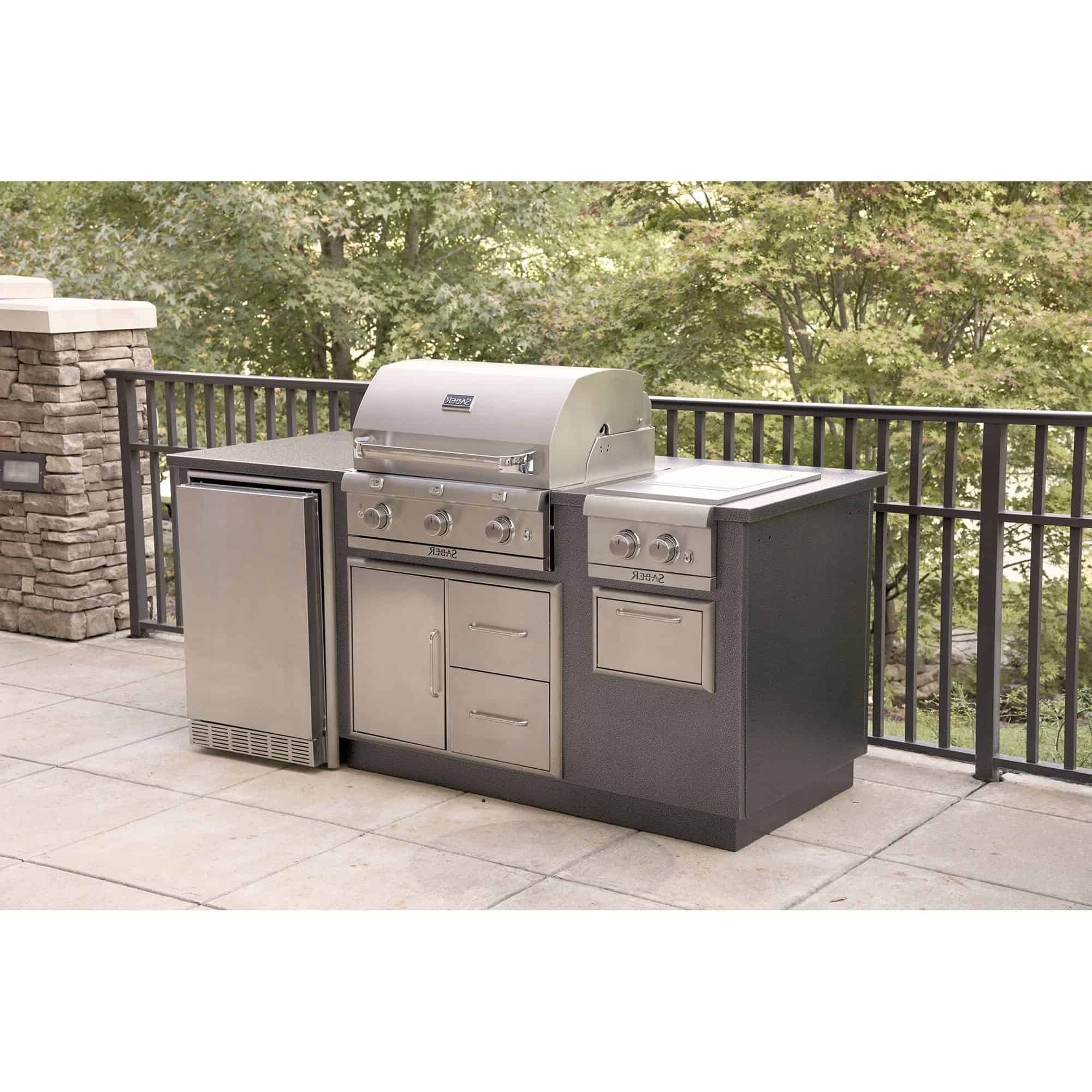 EZ Outdoor Kitchen R Series (Silver) - Ultra Modern Pool & Patio